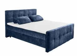 Bedbox Valetta 180x200cm - stof - blauw met opbergruimte- Compleet Bed|Boxsprings