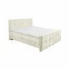 Bedbox Valetta 160x200cm - stof - crème met opbergruimte- Compleet Bed|Boxsprings