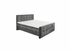 Bedbox Valetta 160x200cm - stof - antraciet met opbergruimte- Compleet Bed|Boxsprings