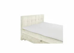 Compleet Bed|Boxsprings|Bedbox Valetta 180x200cm - stof - crème met opbergruimte