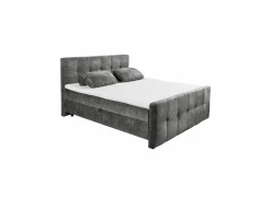 Compleet Bed|Boxsprings|Bedbox Valetta 180x200cm - stof - antraciet met opbergruimte