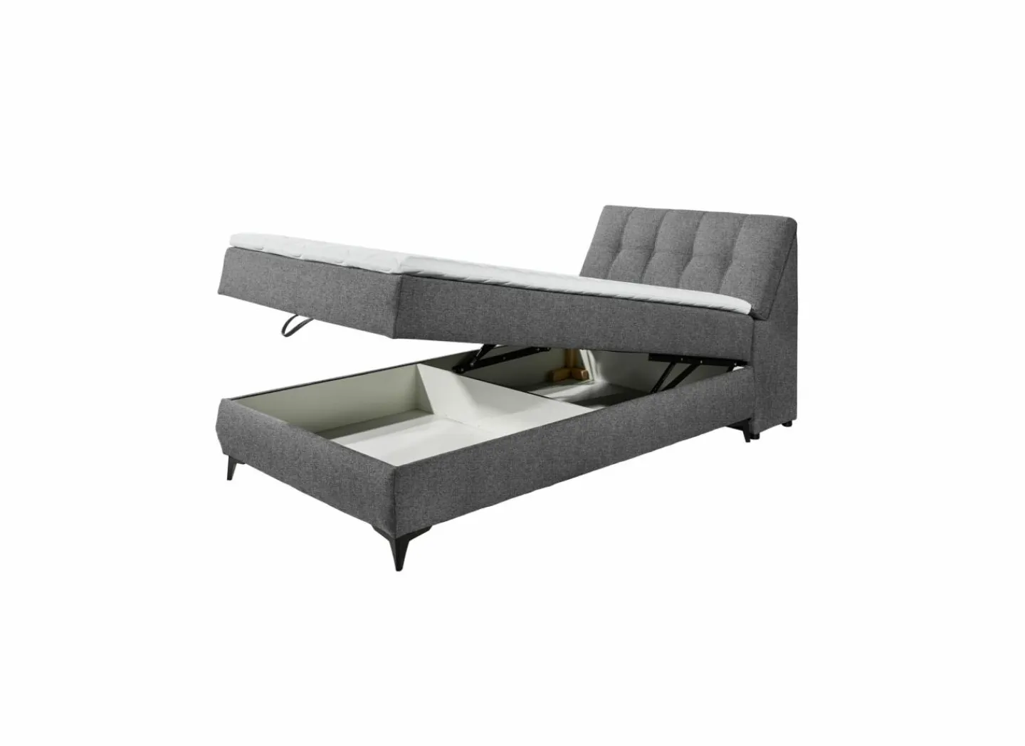 Bedbox 120x200cm - stof - antraciet met opbergruimte- Compleet Bed|Boxsprings