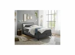 Bedbox 120x200cm - stof - antraciet met opbergruimte- Compleet Bed|Boxsprings