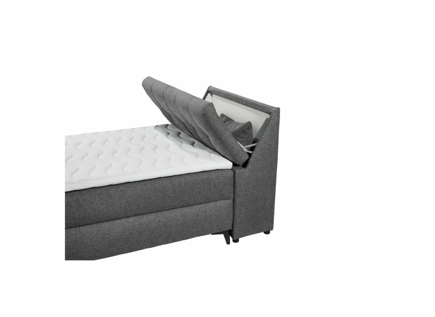 Bedbox 120x200cm - stof - antraciet met opbergruimte- Compleet Bed|Boxsprings
