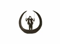 J line Decoratieve Accessoires|Beeld Koppel op schommel H30m - polystone - donkerbruin