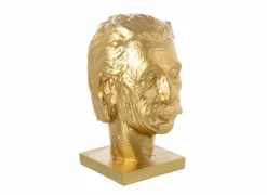 Beeldje Einstein 14,5x18x25,6cm - kalk - goud- Decoratieve Accessoires
