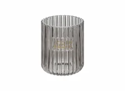 Beker Glass Ø8x10cm - glas - grijs- Tandenborstelbekers