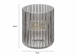 Beker Glass Ø8x10cm - glas - grijs- Tandenborstelbekers
