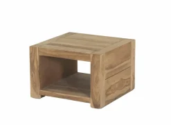 Bijzettafel Carbone 60x60cm - sheesham massief & decor - naturel- Bijzettafels