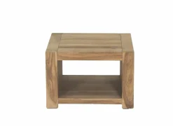 Bijzettafel Carbone 60x60cm - sheesham massief & decor - naturel- Bijzettafels