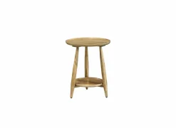 Bijzettafel Chestnut Ø48cm - mango massief - naturel- Bijzettafels