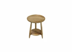 Bijzettafel Chestnut Ø48cm - mango massief - naturel- Bijzettafels