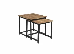 Bijzettafel Cilou 45x45cm - mango massief - naturel - set van 2- Bijzettafels