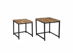 Bijzettafel Cilou 45x45cm - mango massief - naturel - set van 2- Bijzettafels