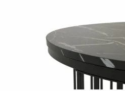 Bijzettafels|Bijzettafel Ø70cm - decor - zwart set van 2