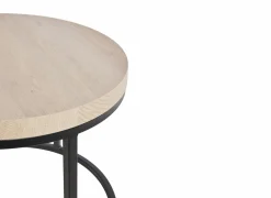 Bijzettafel Ø76cm - melamine - urban oak & zwart- Bijzettafels