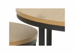 Bijzettafels|Bijzettafel Ø80cm - melamine - wild oak - set van 2