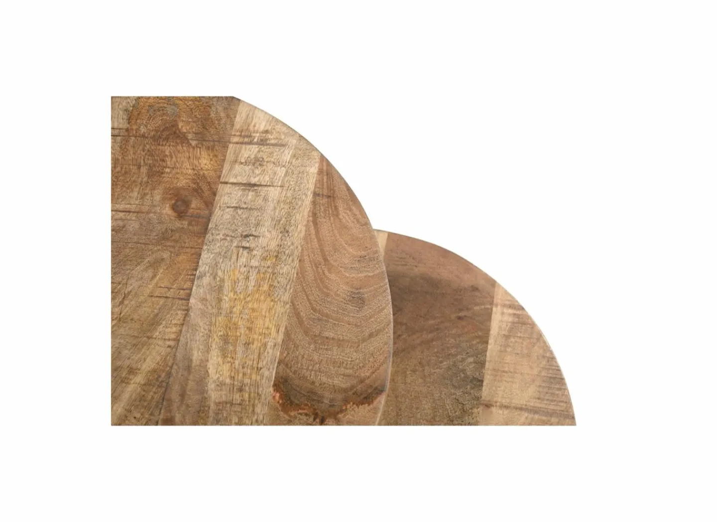 Bijzettafel Ines Ø50cm - mango massief - naturel - set van 2- Bijzettafels