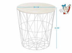 Bijzettafel Kumi Ø39,5cm  - metaal - zwart- Bijzettafels|Salontafels