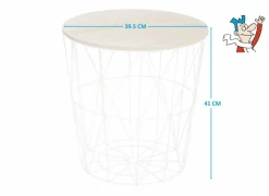 Bijzettafel Kumi Ø39,5cm - metaal - wit- Bijzettafels|Salontafels