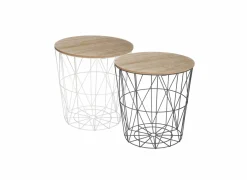 Bijzettafel Kumi Ø39,5cm - metaal - wit- Bijzettafels|Salontafels