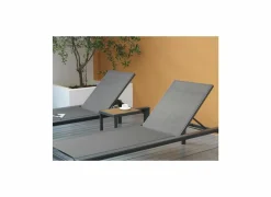 Bijzettafel Nirvana 40x32x45cm - aluminium/polywood - antraciet- Bijzettuinmeubelen|Bijzettafels