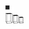 Edelman Bijzettafels|Bijzettafel Quinty 30x30cm - metaal - zwart - set van 3