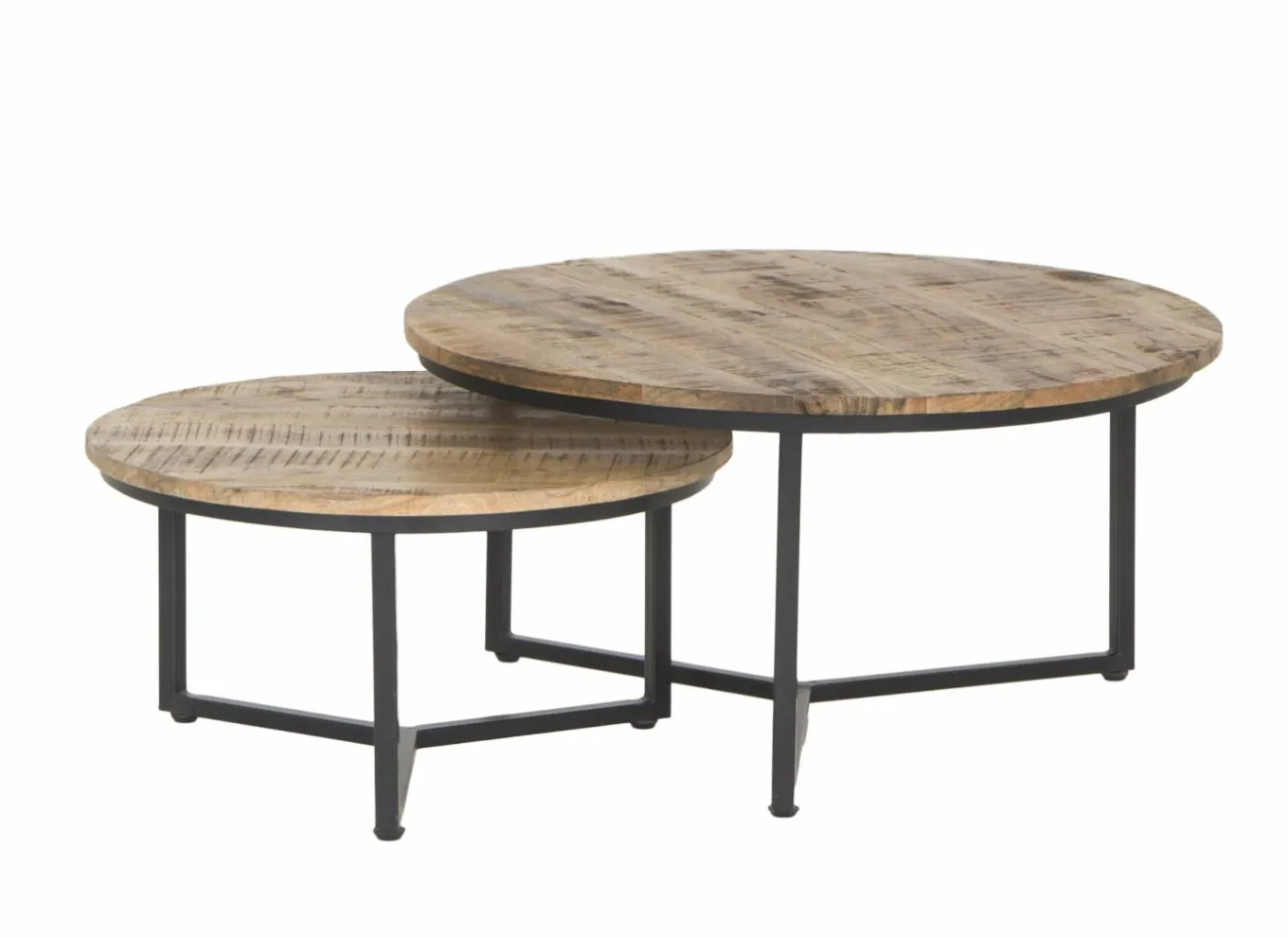 Bijzettafels|Salontafels|Bijzettafel Scrooge Ø90cm - hout massief - naturel