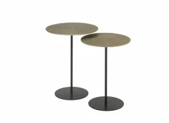 Bijzettafel Show Ø39,5cm - ijzer & marmer - antique brass -set van 2- Bijzettafels