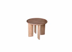 Bijzettafel Spinoza Ø60cm - mango massief - naturel- Bijzettafels