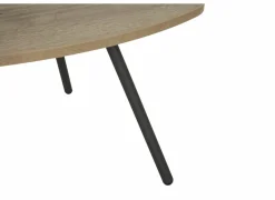 Perfecta Bijzettafels|Bijzettafel Trevi Ø70cm - decor - antraciet & eik naturel