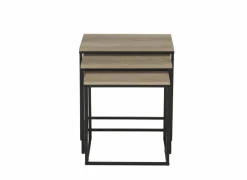 Bijzettafel Victorius 55x40cm - melamine - bruin set van 3- Bijzettafels|Salontafels