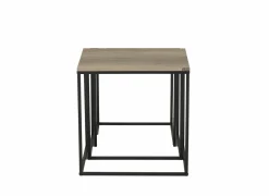 Bijzettafel Victorius 55x40cm - melamine - bruin set van 3- Bijzettafels|Salontafels