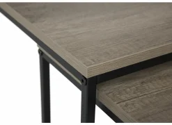 Bijzettafel Victorius 55x40cm - melamine - bruin set van 3- Bijzettafels|Salontafels