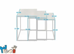 Bijzettafel Victorius 55x40cm - melamine - bruin set van 3- Bijzettafels|Salontafels