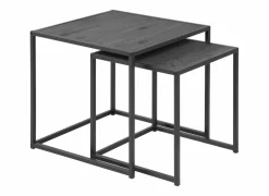 Bijzettafel 50x50cm - decor - ash grey & zwart - set van 2- Bijzettafels