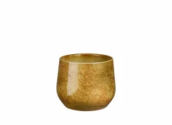 Bloempot Hugo Ø16x13,5cm - terracotta - oker- Vazen & Bloempotten|Vazen & Bloempotten