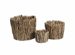 Vazen & Bloempotten|Vazen & Bloempotten|Bloempot Lagoon Ø22xH20cm - teak - naturel