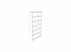 Boekenkast Capo 2 90x40x216cm - melamine - kastanje & zwart- Boekenkast|Boekenkast