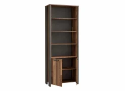 Boekenkast|Boekenkast|Boekenkast Clif-B 86x42x221cm - decor - old wood & donkergrijs