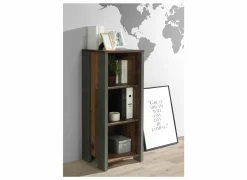 Boekenkast Clif-B 46x42x115cm - decor - old wood & donkergrijs- Boekenkast|Boekenkast