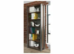 Boekenkast|Boekenkast|Boekenkast Clif-B 86x42x221cm - decor - old wood & donkergrijs