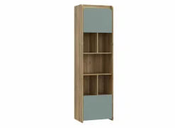 Boekenkast Hoa 59x41x204cm - decor - mauvella eik & groen- Boekenkast|Boekenkast