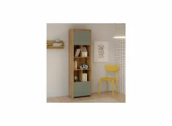 Boekenkast Hoa 59x41x204cm - decor - mauvella eik & groen- Boekenkast|Boekenkast