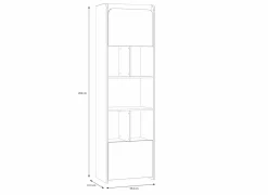 Boekenkast Hoa 59x41x204cm - decor - mauvella eik & groen- Boekenkast|Boekenkast