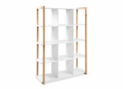 Boekenkast|Boekenkast|Boekenrek Denver 107x39x145cm - decor - wit & artisanale eik