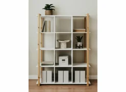 Boekenkast|Boekenkast|Boekenrek Denver 107x39x145cm - decor - wit & artisanale eik