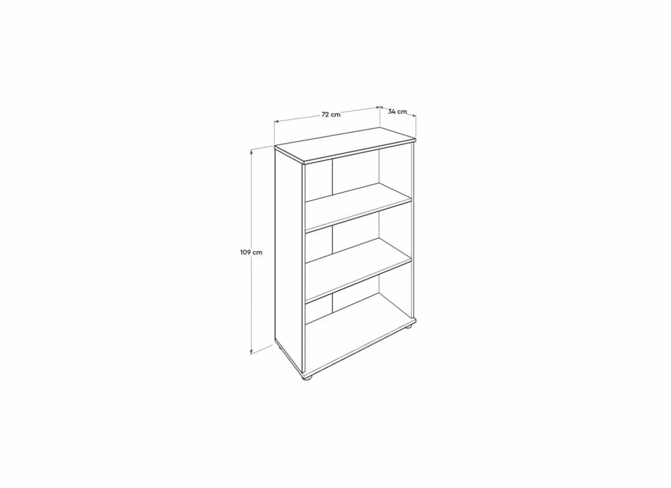Rekken|Boekenkast|Boekenrek Meradi 72x34x109cm - melamine - bruin