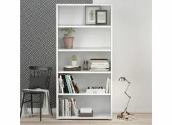 Boekenrek Prima 89x40x186cm - decor - wit- Rekken|Boekenkast