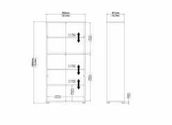 Rekken|Boekenkast|Boekenrek Prima 89x40x186cm - decor - eik